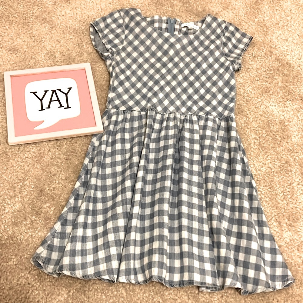 Girls Copper Key Gingham Dress Size 5